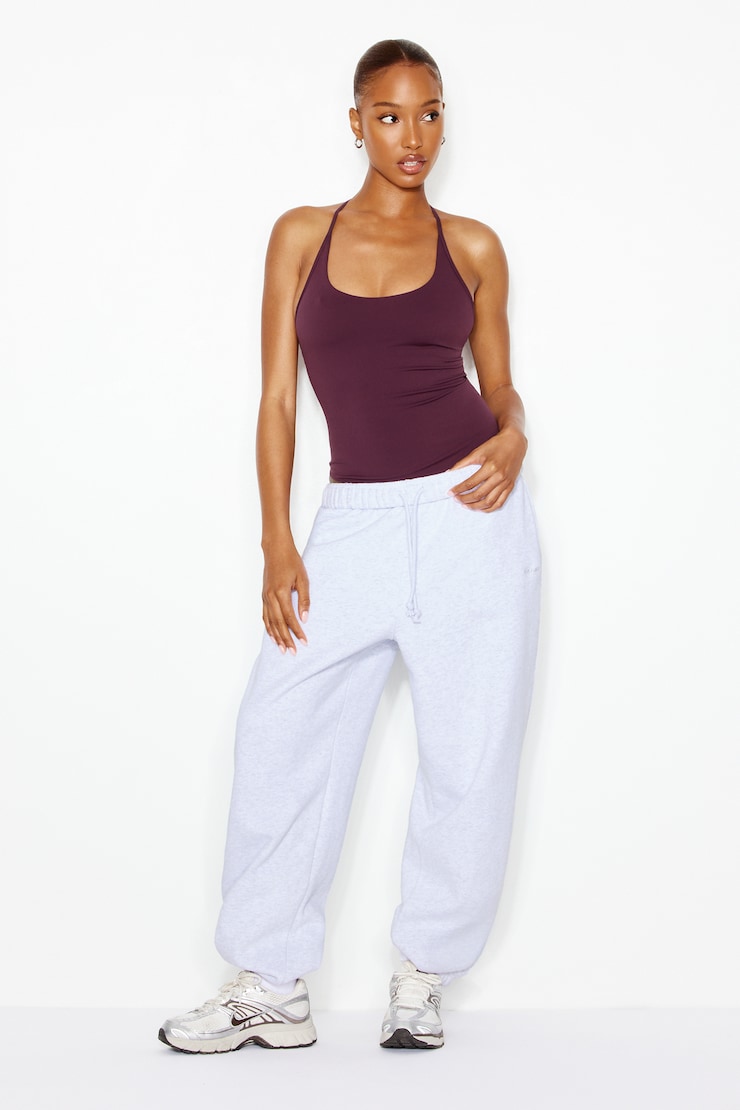 Active T-Back Bodysuit, Fig Fantasy Maroon, large