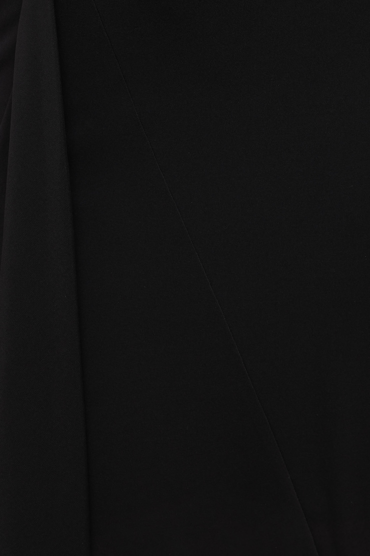Asymmetric Draped Midi Skirt Jet Black large