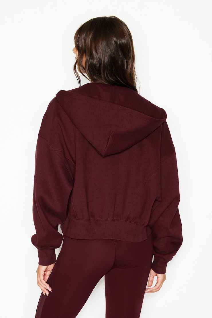 UltraFleece Cocoon Zip Hoodie, Burgundy Bite, large
