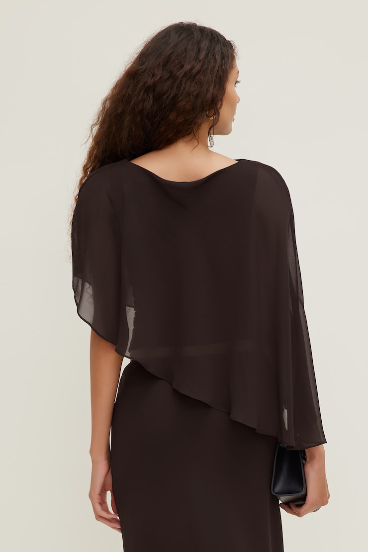 Sora Sculpt Cape Top Cherry Lacquer Burgundy large