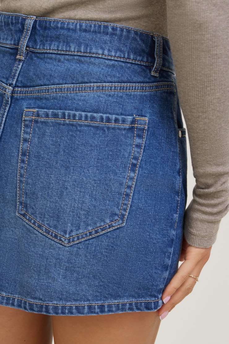Gia Denim Mini Skort Medium Dark Indigo / Isabella Blue large