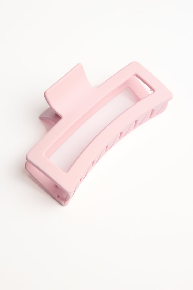 Oversized Rectangle Claw Clip, Pink, large