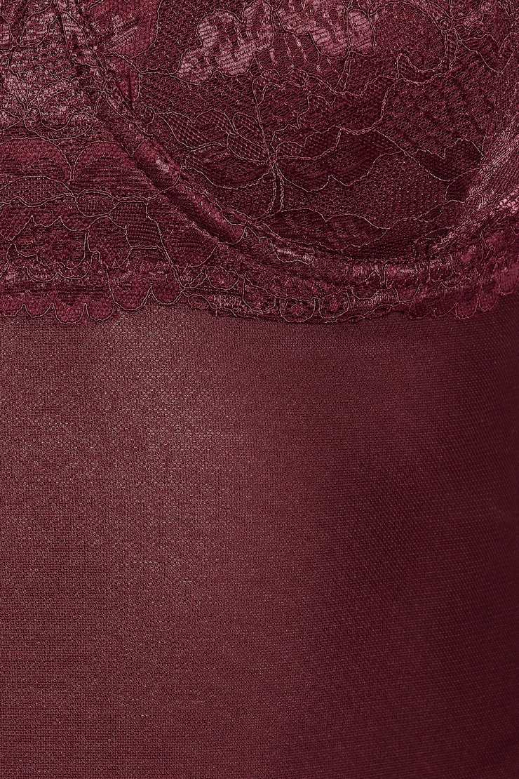 Sabrina Sheer Lace Corset Top, Burgundy Bite, large