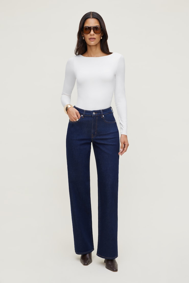 Nola Sculpt Long Sleeve Top Bright White large