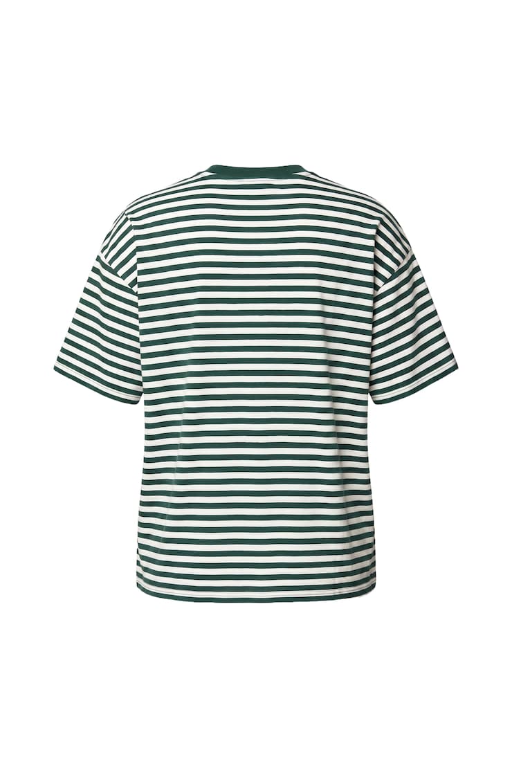 Fluid Crewneck T-Shirt, Green Envy/White Stripes, large
