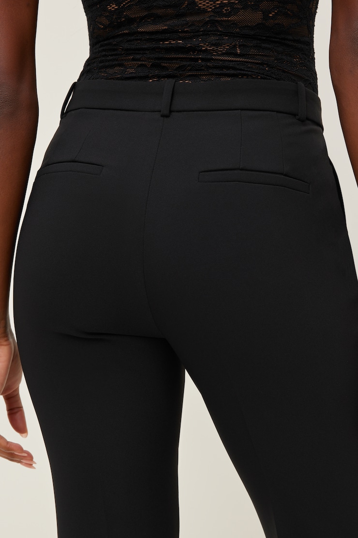 High Rise Slim Straight Leg Pants Jet Black large