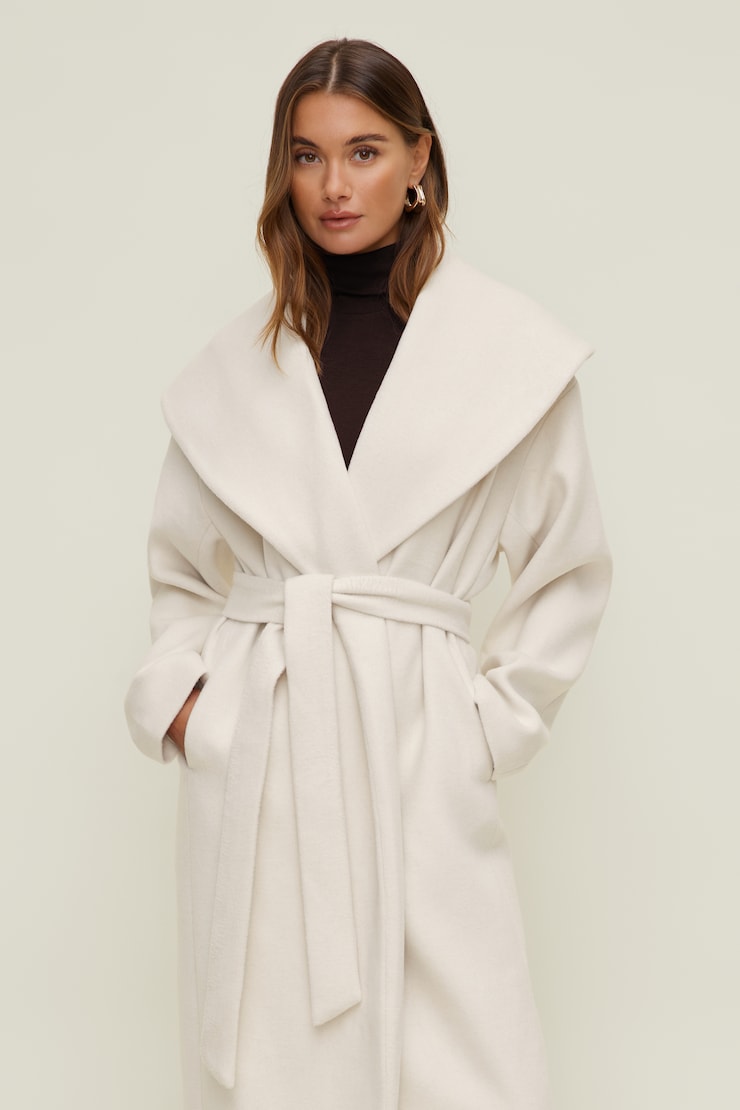 Wrap Wool Coat Sea Salt Cream large