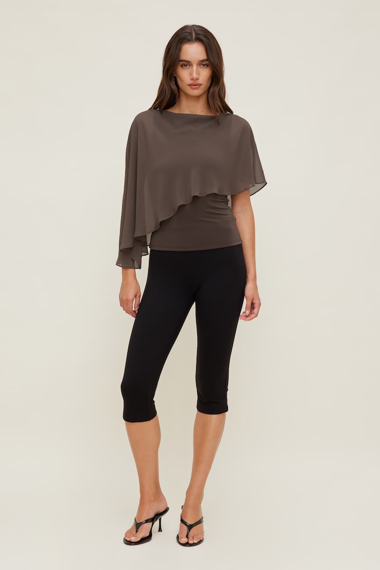 Sculpt Cape Top Light Mocha Brown large