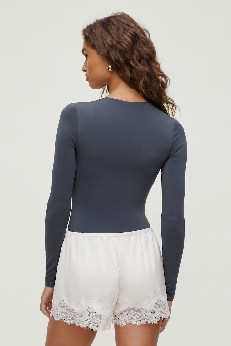 Sculpt Square Neck Bodysuit India Ink Grey large