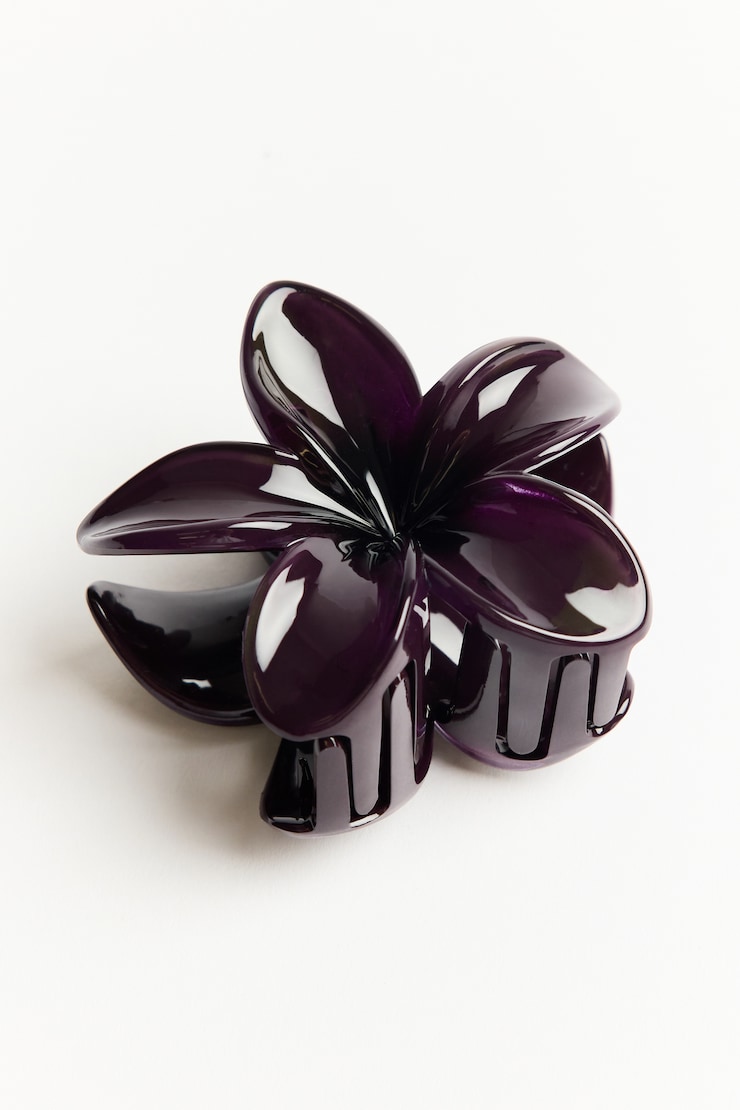 Flower Hair Claw, Wild Berry Maroon, large