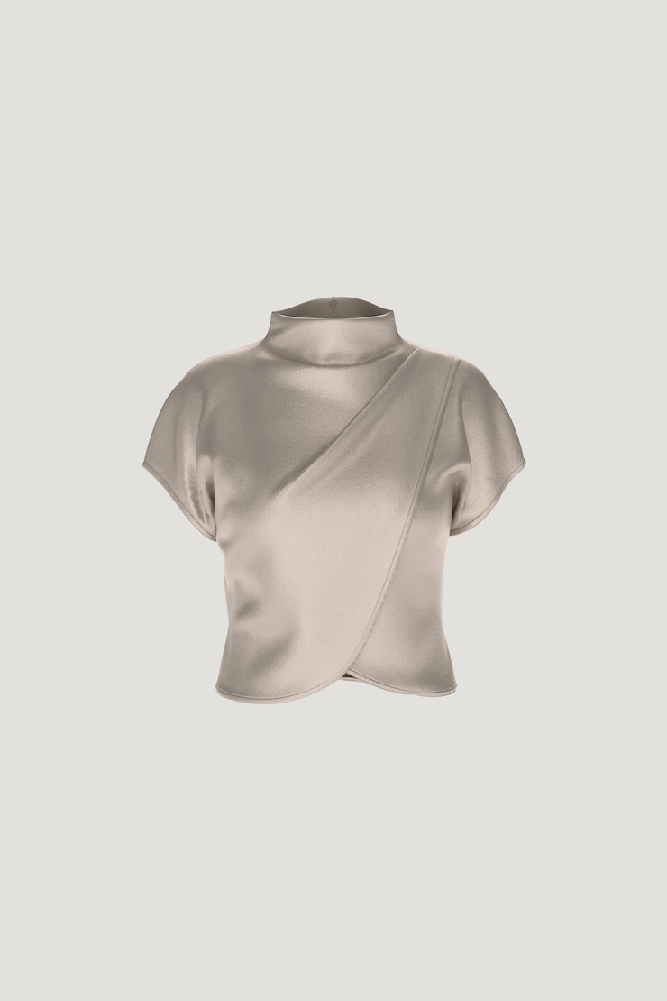 Blouse superposée en satin Ella