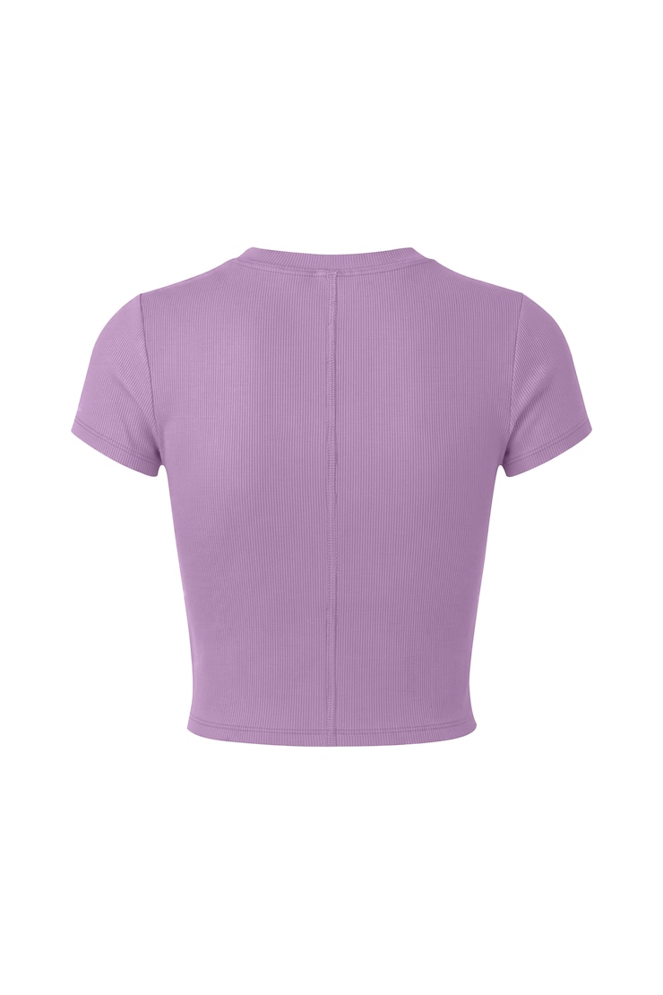 SnatchRib Cropped Crewneck T-Shirt, Charged Lilac Purple, large