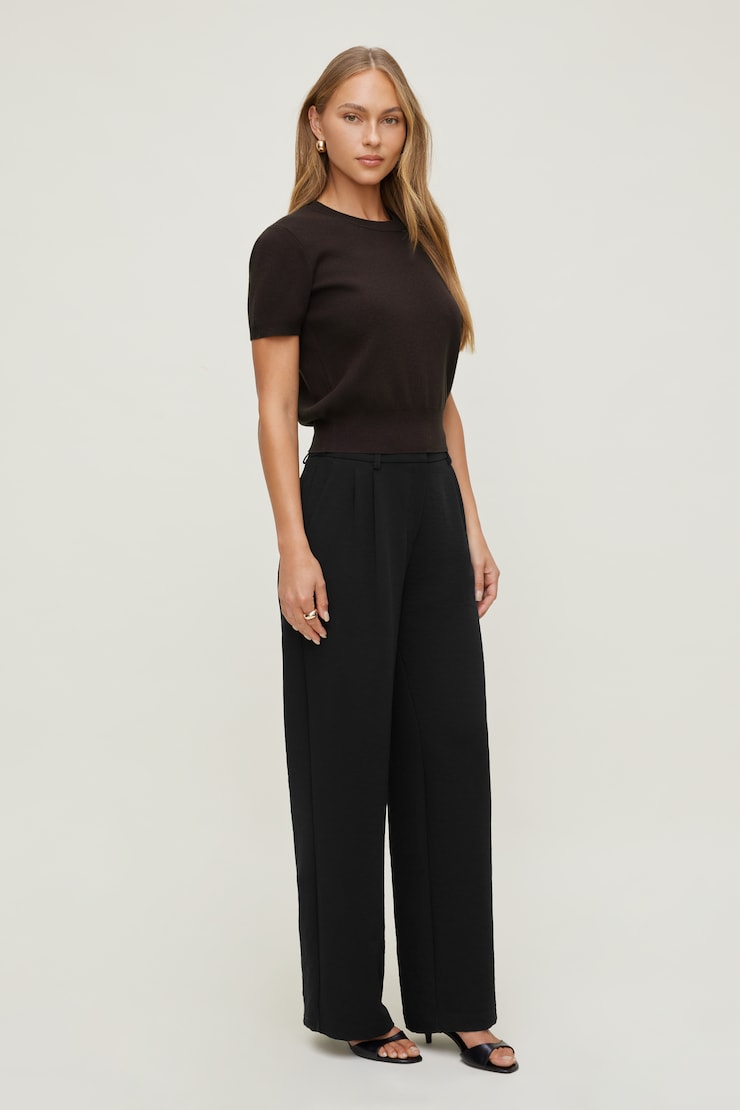 Pantalon fluide à jambe large Alex Noir encre airflow large
