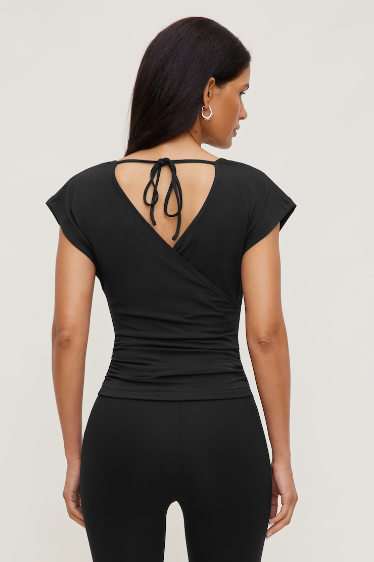 Flutter Sleeve Top Jet Black large