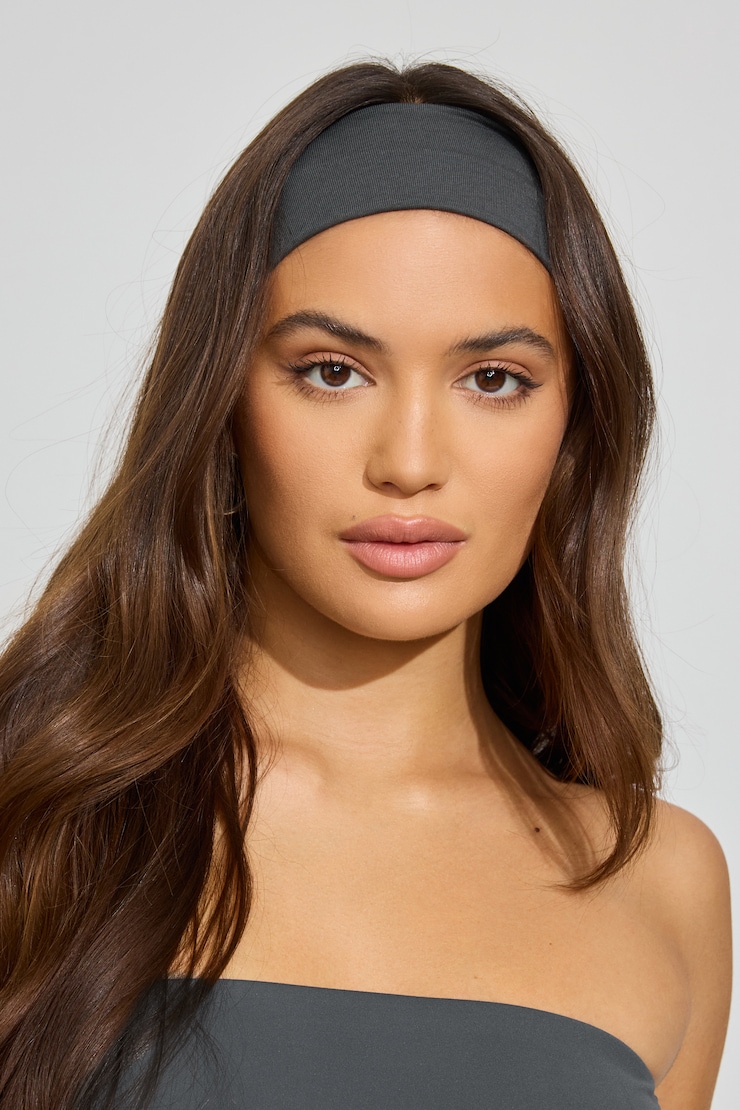 Set of 3 Stretchy Headbands, Jester Red/Burnt Ash Grey/White, large