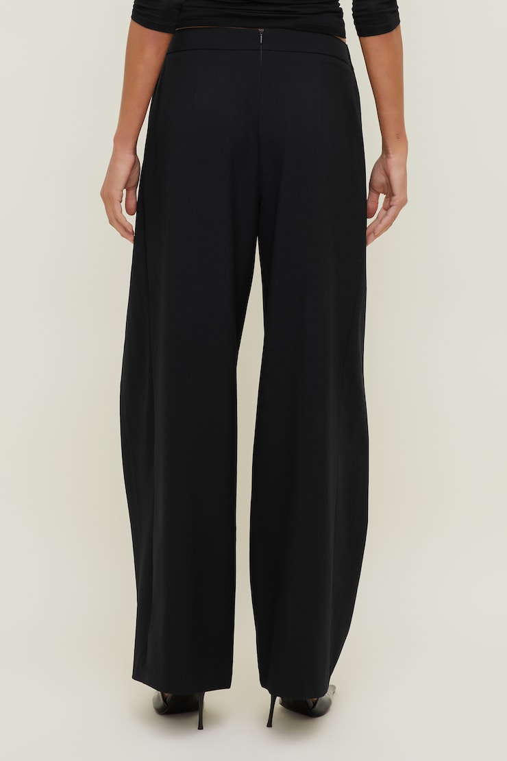 Pantalon à plis Tate Noir encre large