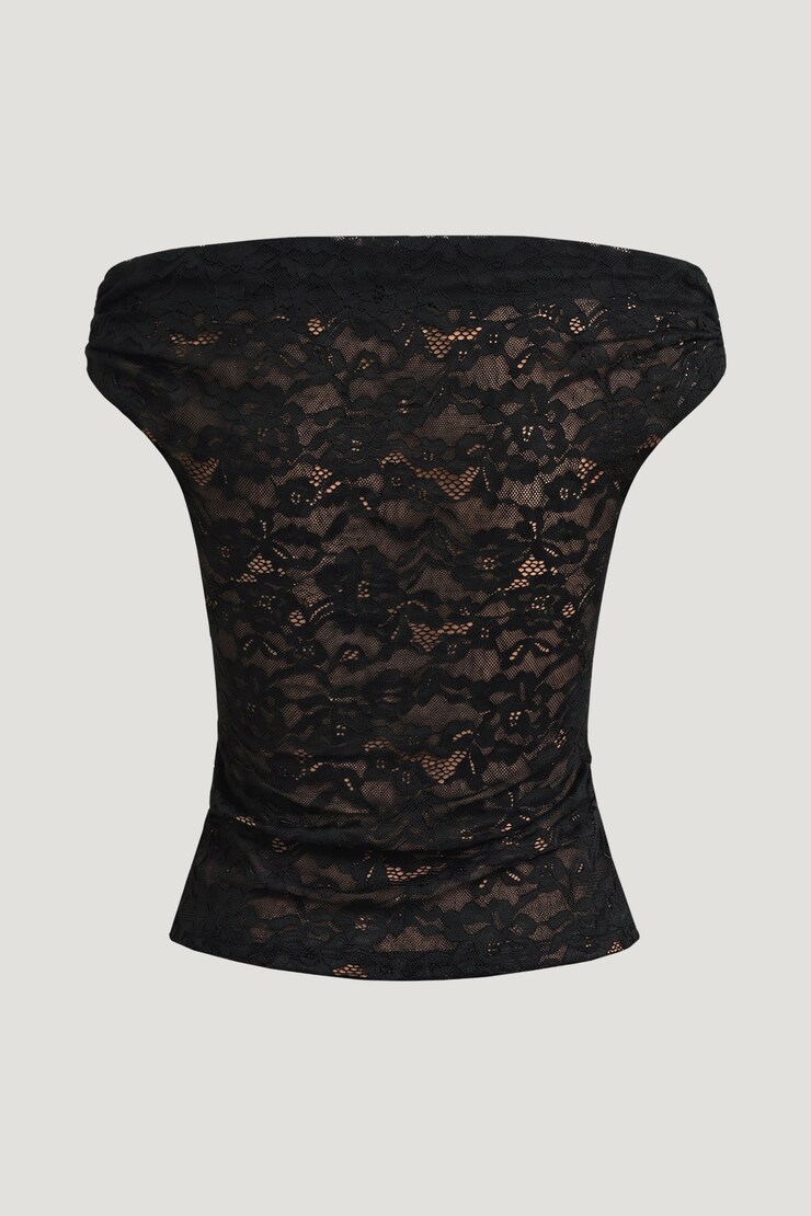 Off Shoulder Lace Top Jet Black large