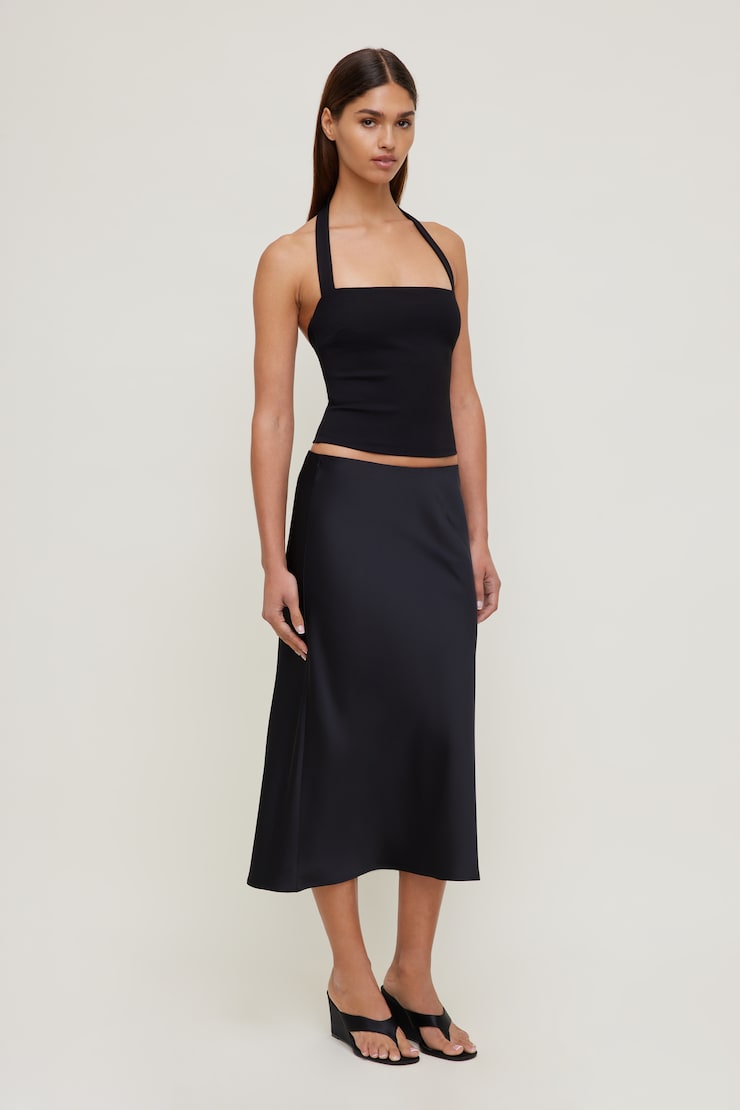 Ponte Halter Top Jet Black large