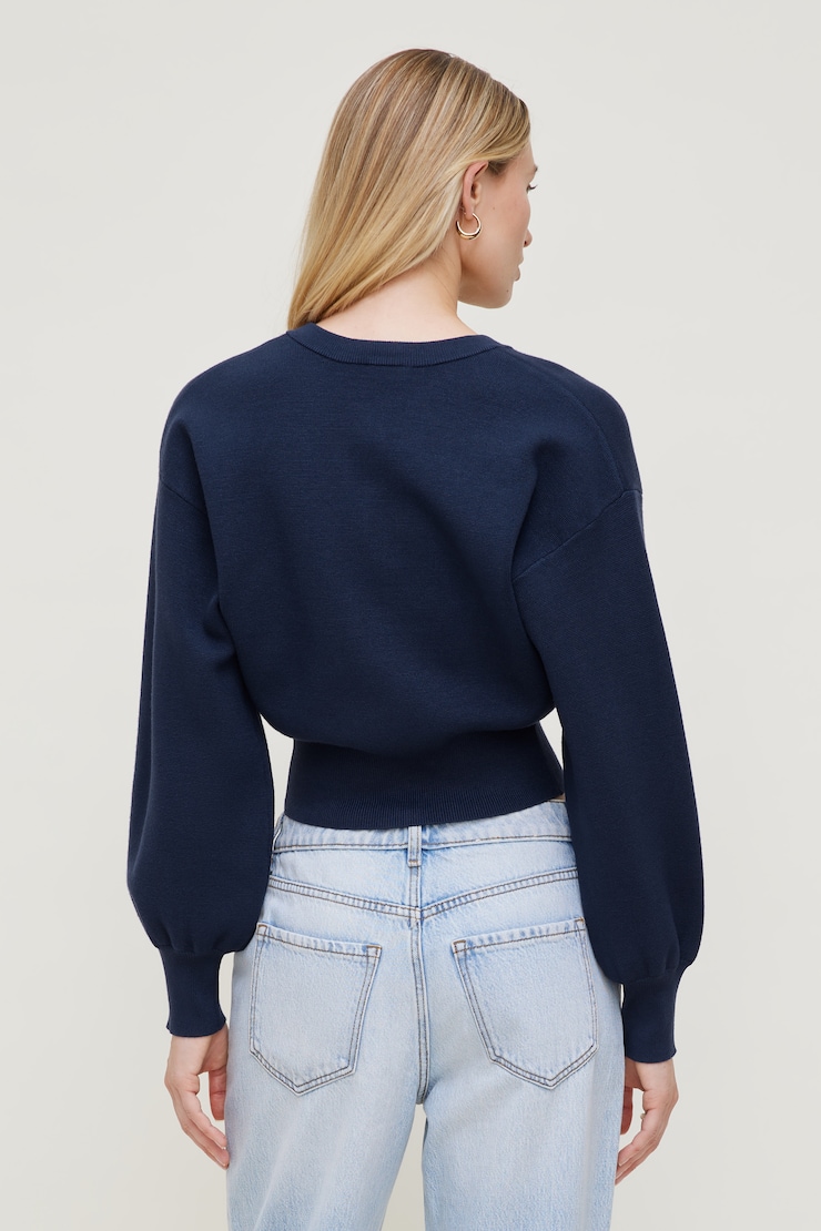 Balloon Sleeve Cardigan Blue | Dynamite