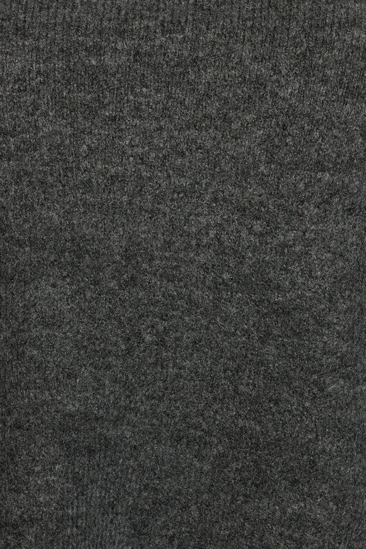 Spongy Cropped Turtleneck, Concrete Melange, large