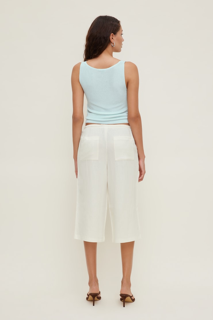 Leo Linen Capri Pants Snow White large