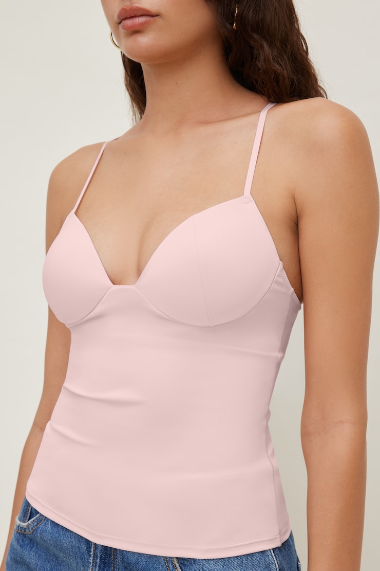 Mindi Padded Bustier Top Pale Lilac Pink large
