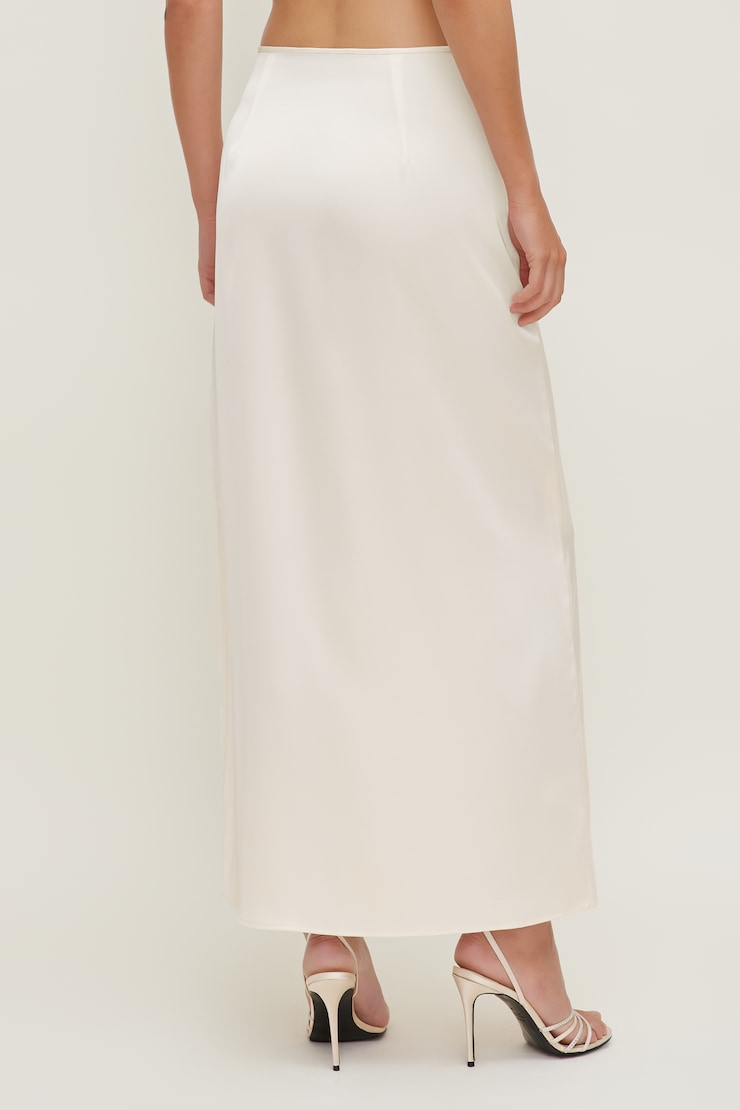 Satin Wrap Maxi Skirt Sea Salt Cream large