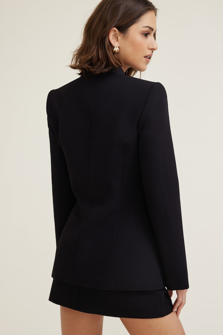Ezra Fitted Blazer Jet Black large
