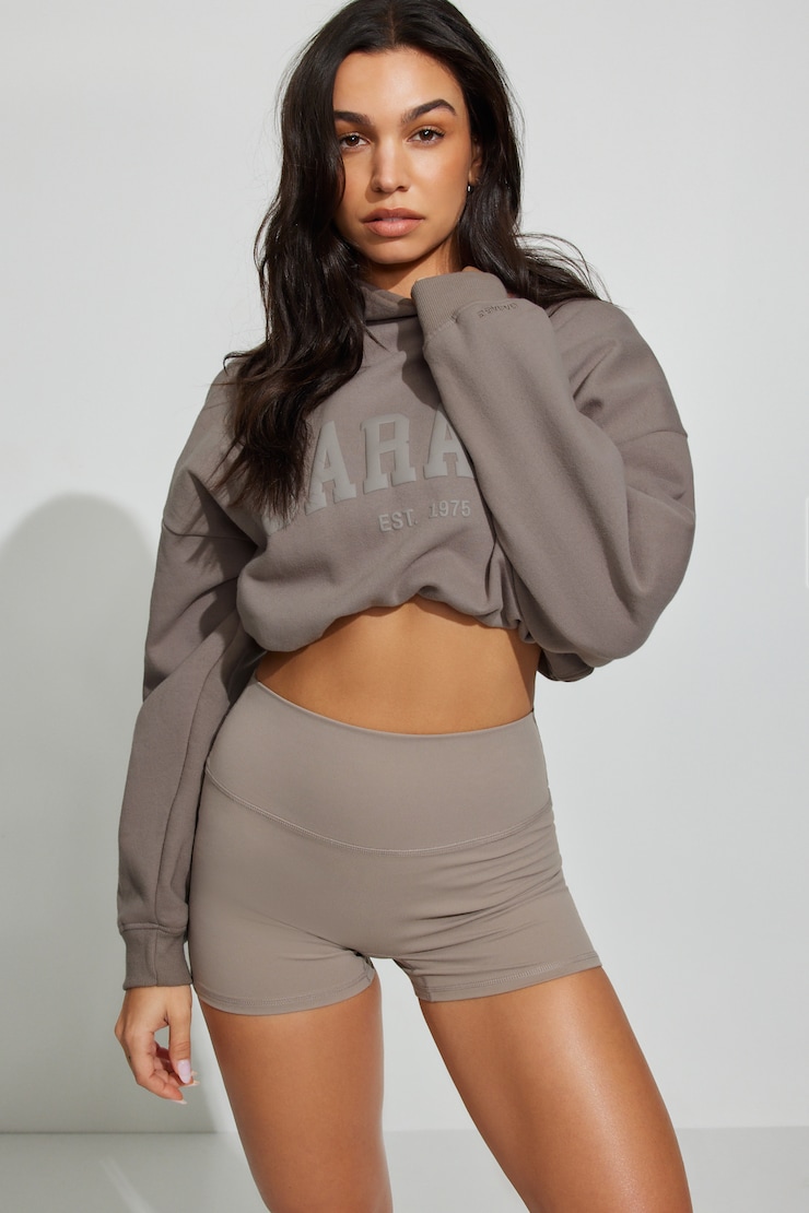 Active Booty Shorts, Satellite Beige, large