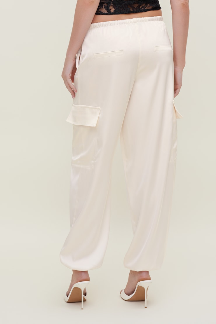 Satin Cargo Pants Sea Salt Cream large