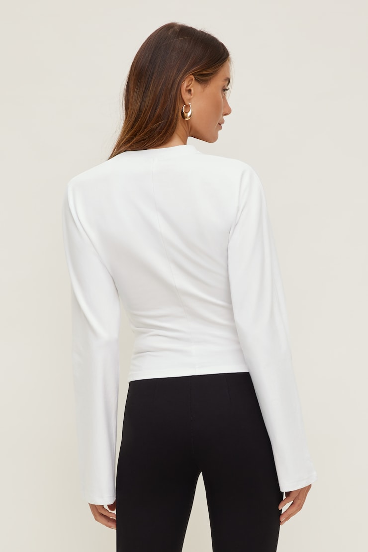Andrea Long Sleeve T Shirt Bright White large