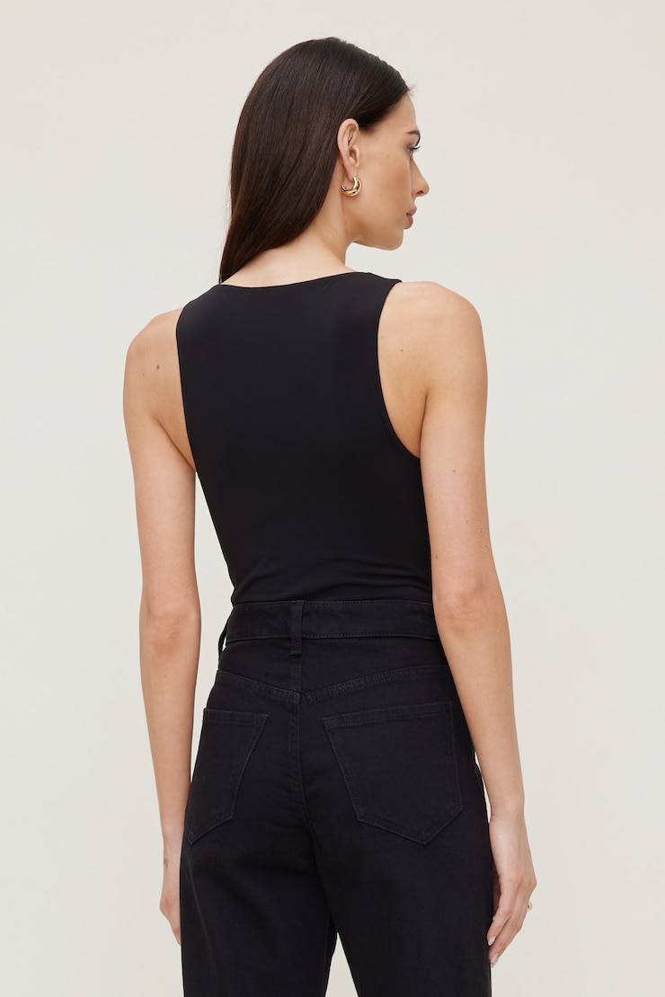 Sculpt Plunging V Neck Bodysuit Jet Black large