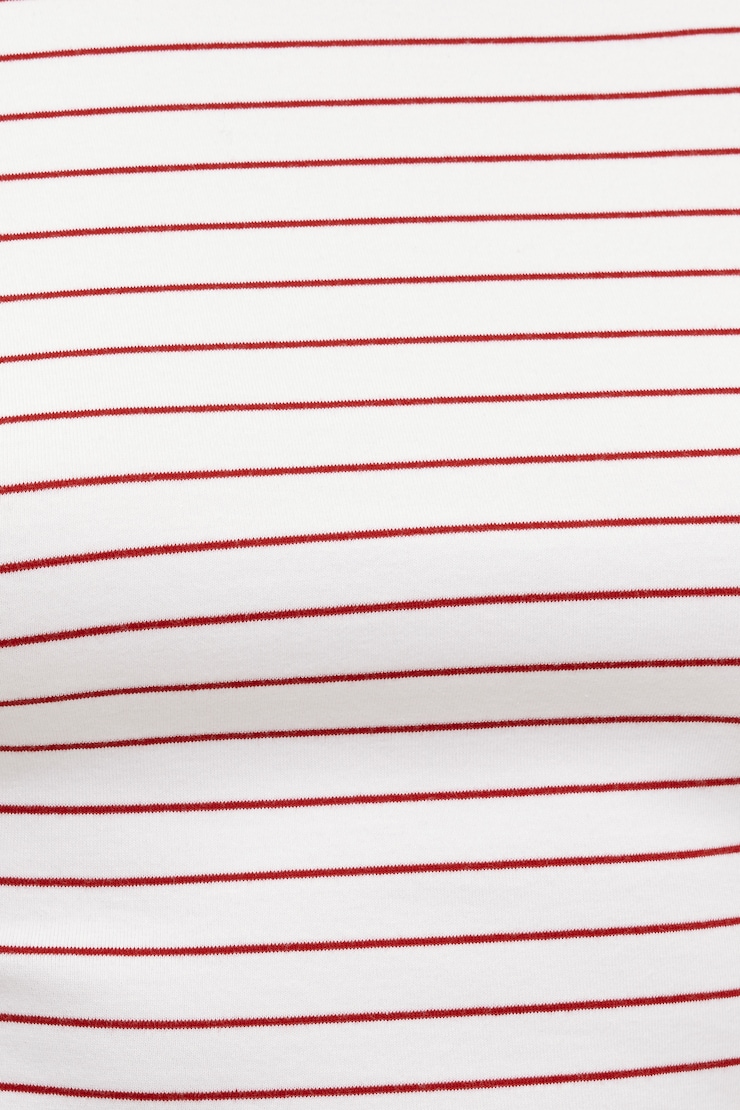 Andrea Striped Cotton T Shirt Red / White Stripes large