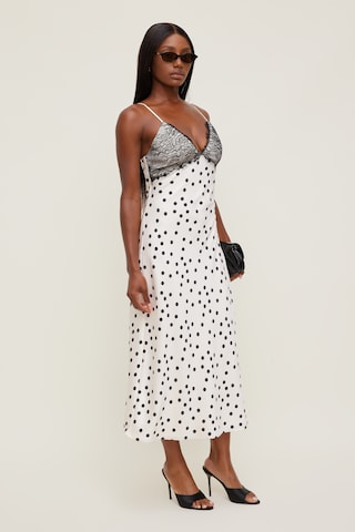 white midi lace dress with sleeves Cap Sleeve Lace Midi Dress In Ivory Nude