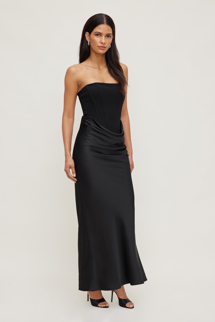 Blaire Corset Maxi Dress Jet Black large