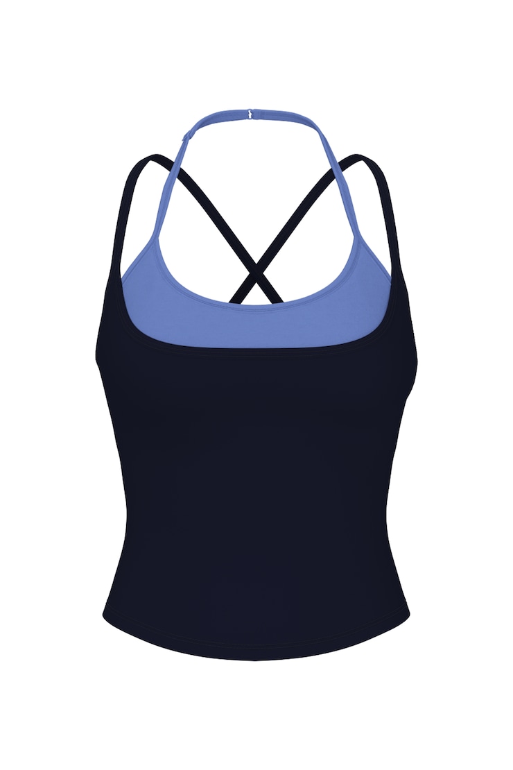 Active Layered Tank Top, Naughty Navy Blue/Blue Blush, large