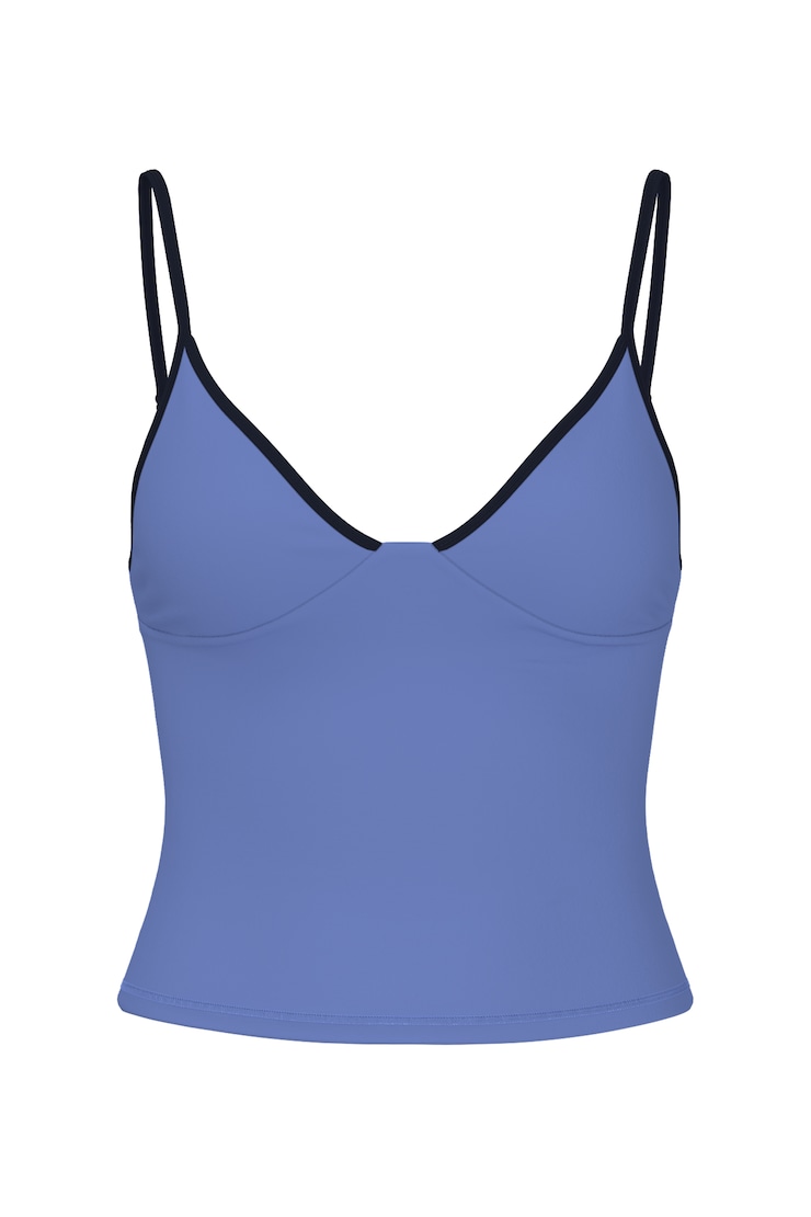 Active Plunge Cami Top, Blue Blush/Naughty Navy Blue, large