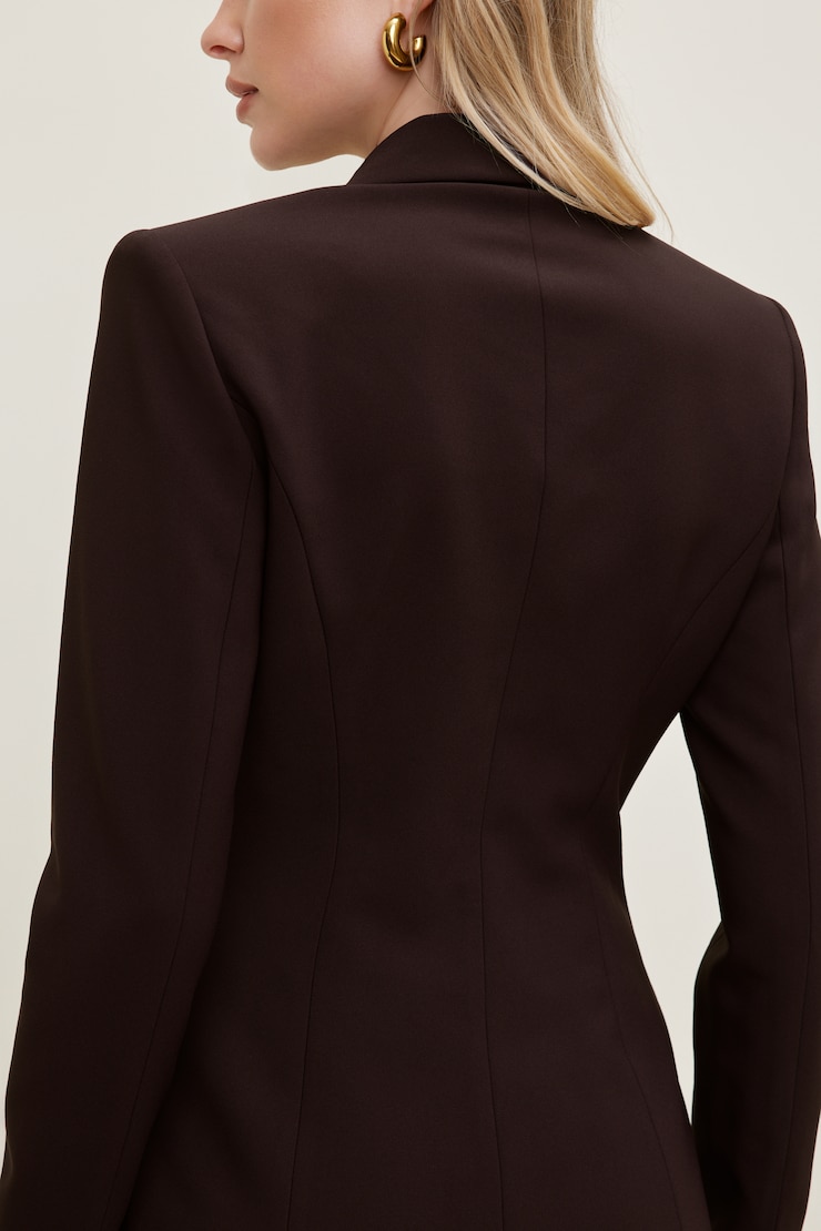 Minirobe une pièce style veston Sloane Bourgogne laque cerise large