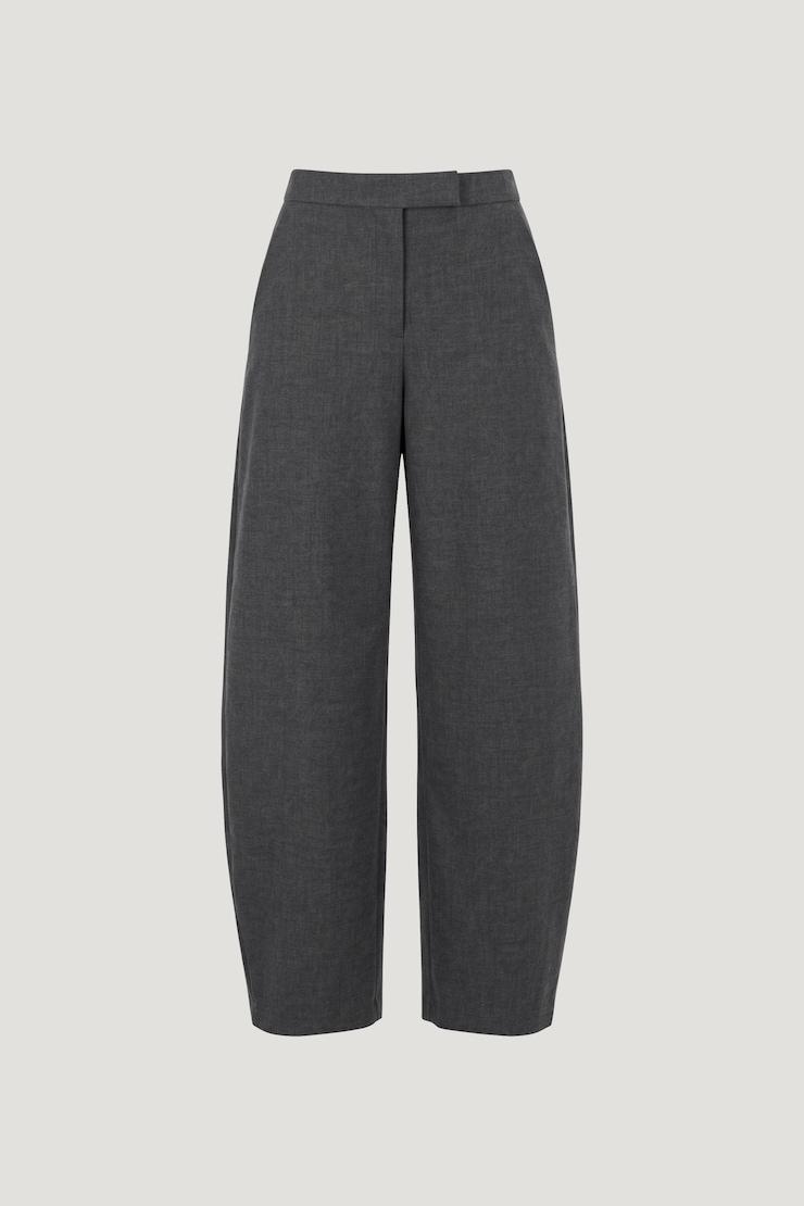 Slater Barrel Leg Pants Grey Brushed Twill large