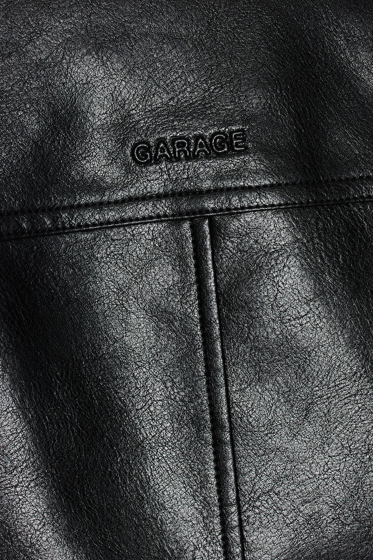 Bubble Faux-Leather Jacket, Jet Black, large