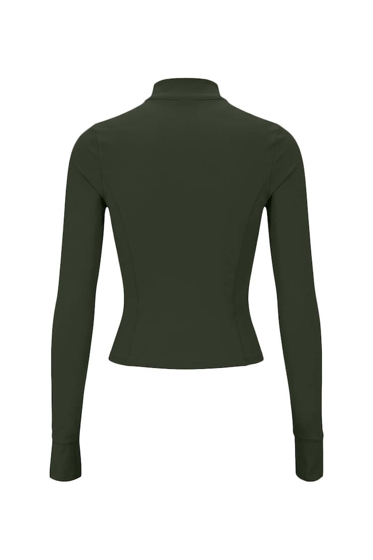 Active Zip Up Jacket, Olive Obsession, large