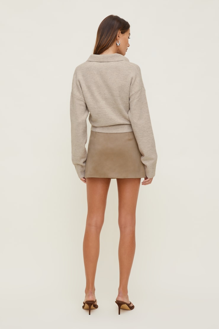 Stacie Faux Suede Mini Skort Faux Suede Savannah Tan large