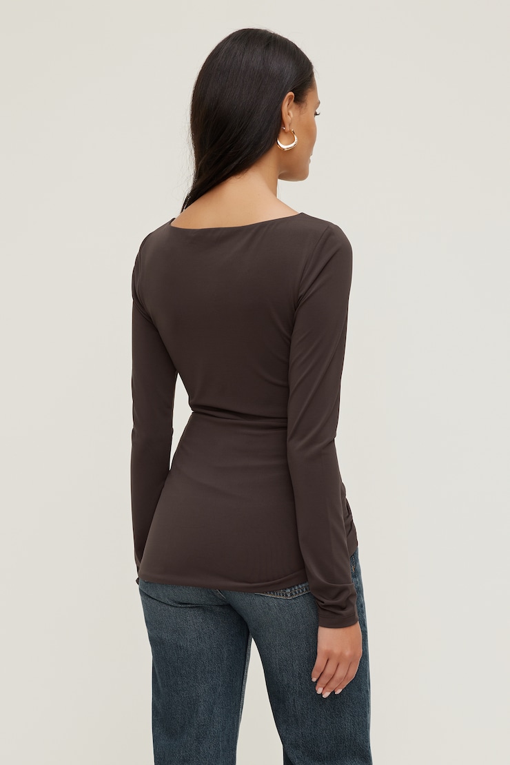 Sculpt Metal Detail Top Java Brown large