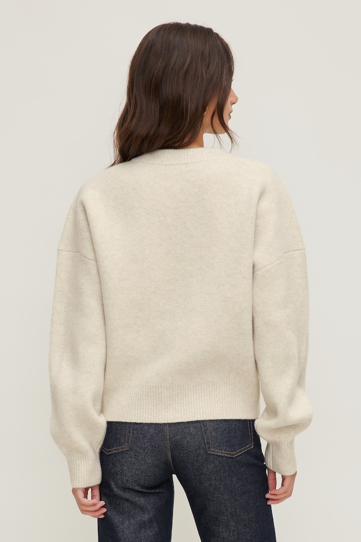 Boxy Zip Cardigan Rainy Day Beige large
