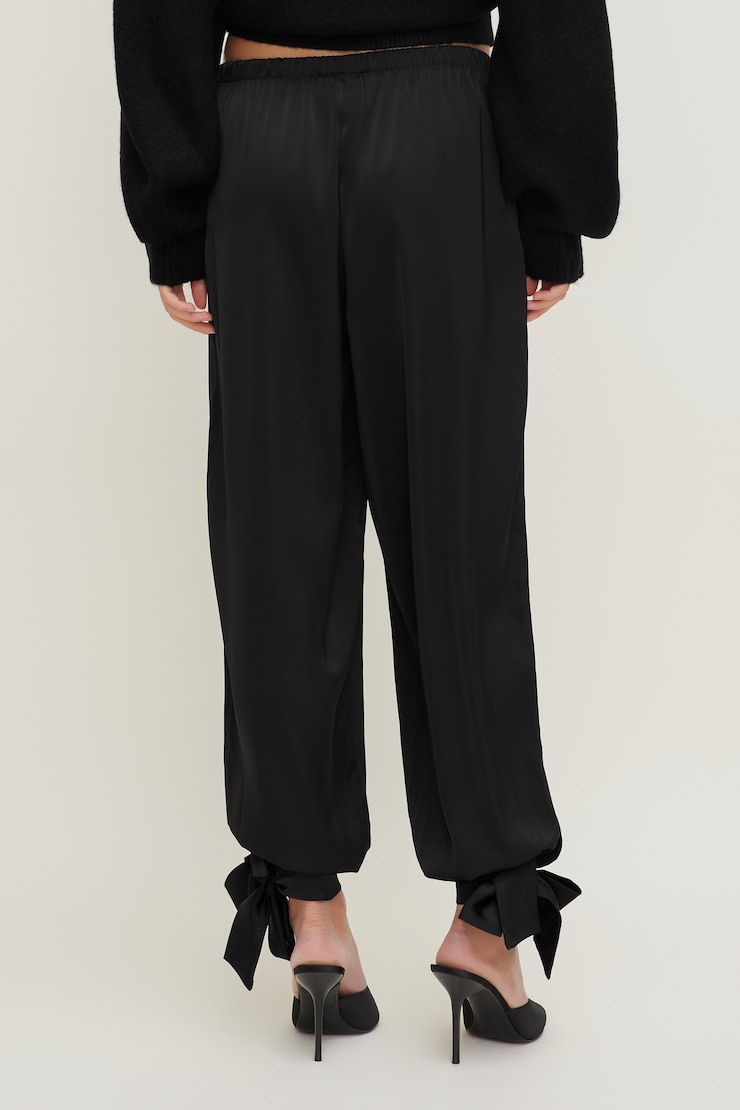 Satin Balloon Pants Jet Black large