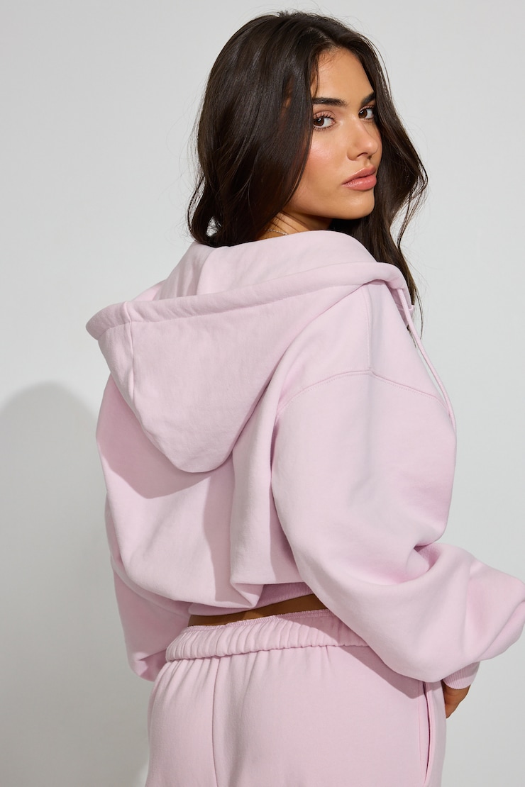 SoftTerry Bubble Zip Hoodie, Light Pink, large