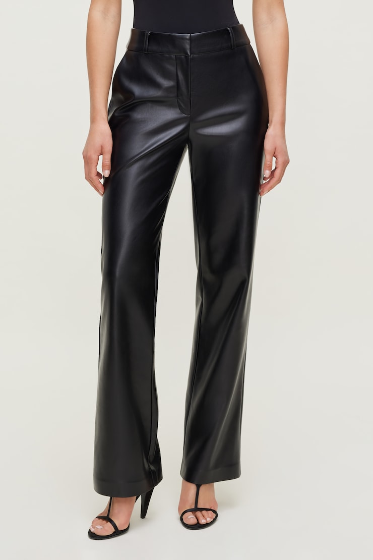 Camelia Straight Leg Faux Leather Pants Jet Black large