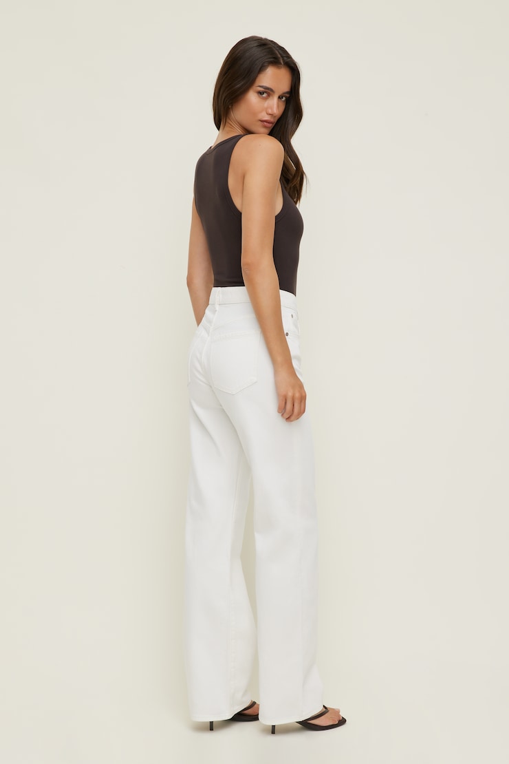 Heidi High Rise Wide Leg Jeans Ecru large
