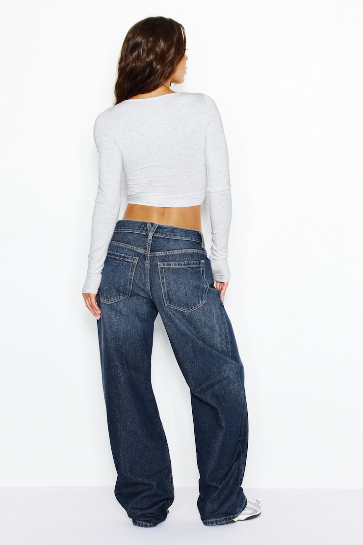 Low Rise Baggy Jeans, Iris Blue, large