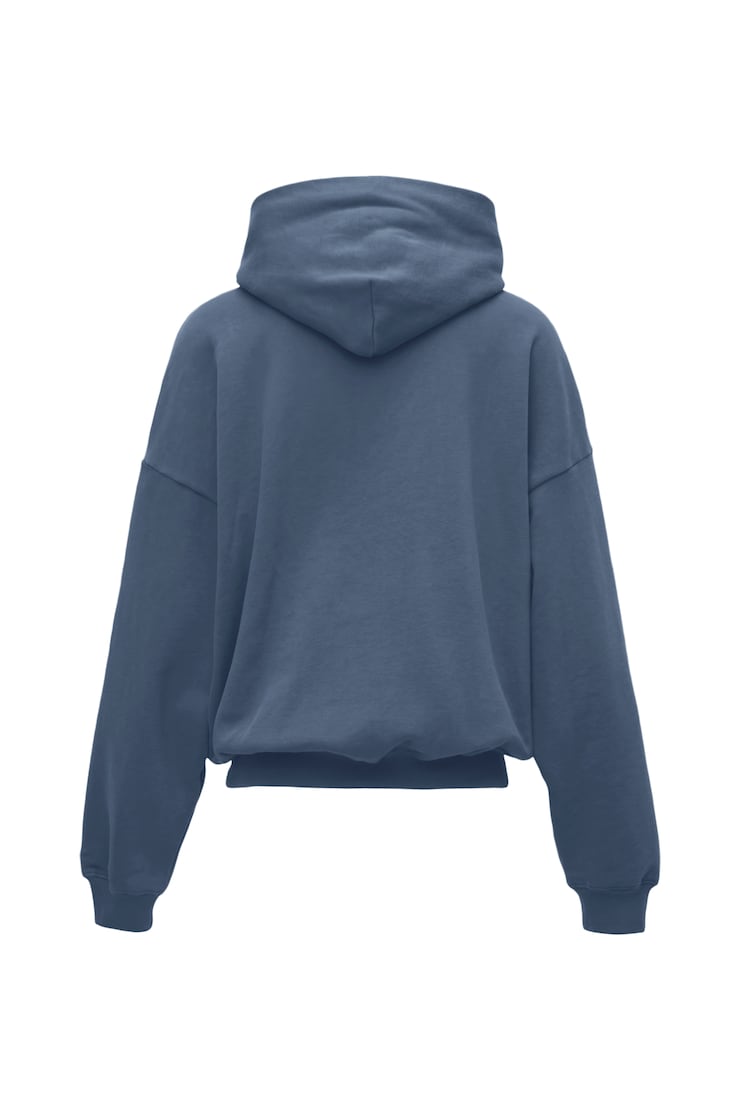 Haut à capuchon en tissu UltraFleece, Indigo chauffé, large